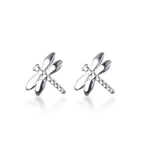 Small Stud Earrings Sterling Silver Dragonfly Earrings